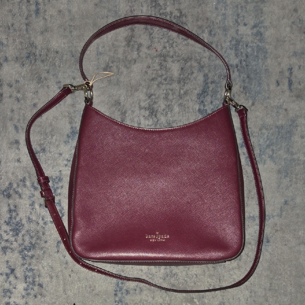 Kate Spade Perry Wine Shoulder Bag with Removable Strap